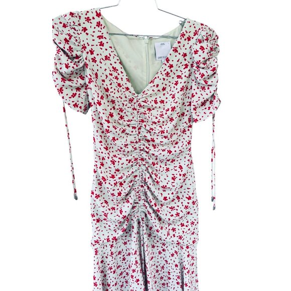 C/MEO Collective Women's Ruched Floral Midi Dress Small US 4 - Picture 4 of 11